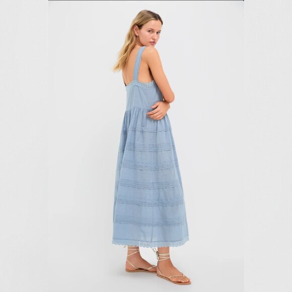 NWT THE GREAT. Pale Blue The Reverie Dress - sizes 1, 2 - Picture 3 of 5